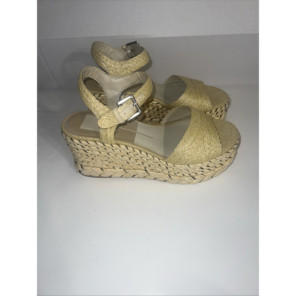 Natural Woven Boho Cocktail Party Date Night Open Toe Dolce Vita Platform Wedge